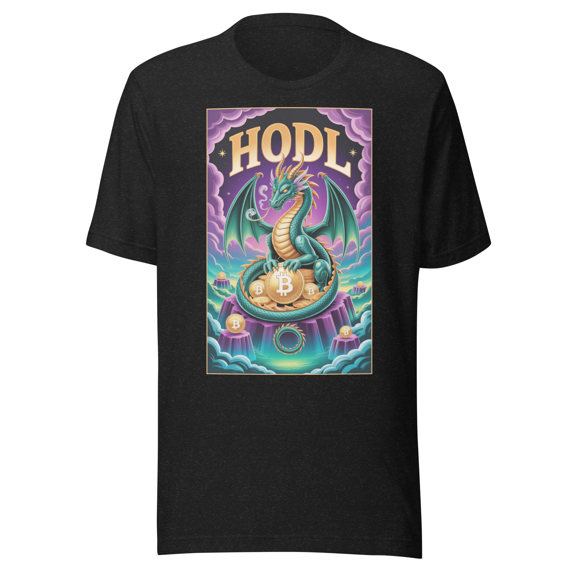 Bitcoin HODL Stack Dragon Fantasy Crypto Treasure Unisex t-shirt - Image 2