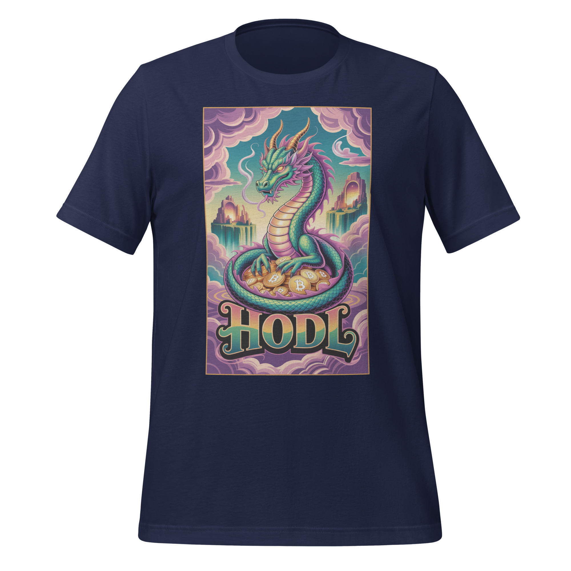 HODL Bitcoin Dragon Fantasy Crypto Treasure Unisex t-shirt - Image 3