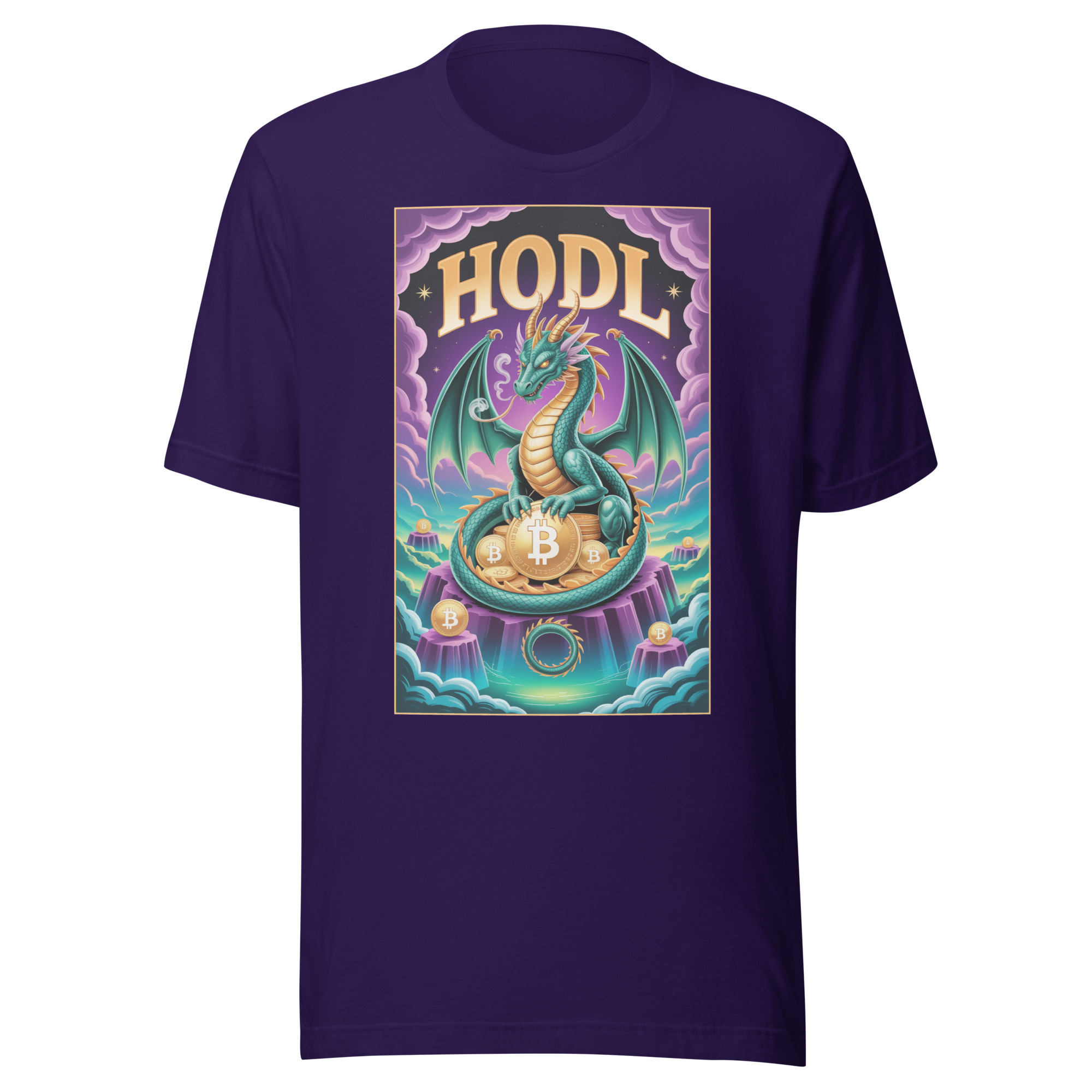 Bitcoin HODL Stack Dragon Fantasy Crypto Treasure Unisex t-shirt - Image 3