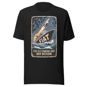 Fiat Sinking Ship Buy Bitcoin Vintage Poster Unisex t-shirt