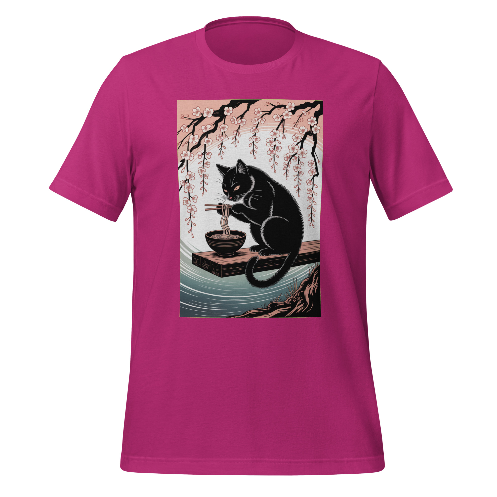 Vintage Cat Eating Ramen T-Shirt - Image 3