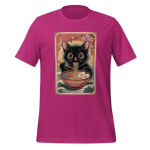 Vintage Cat Eating Ramen T-Shirt Kawaii Animal Graphic Tee