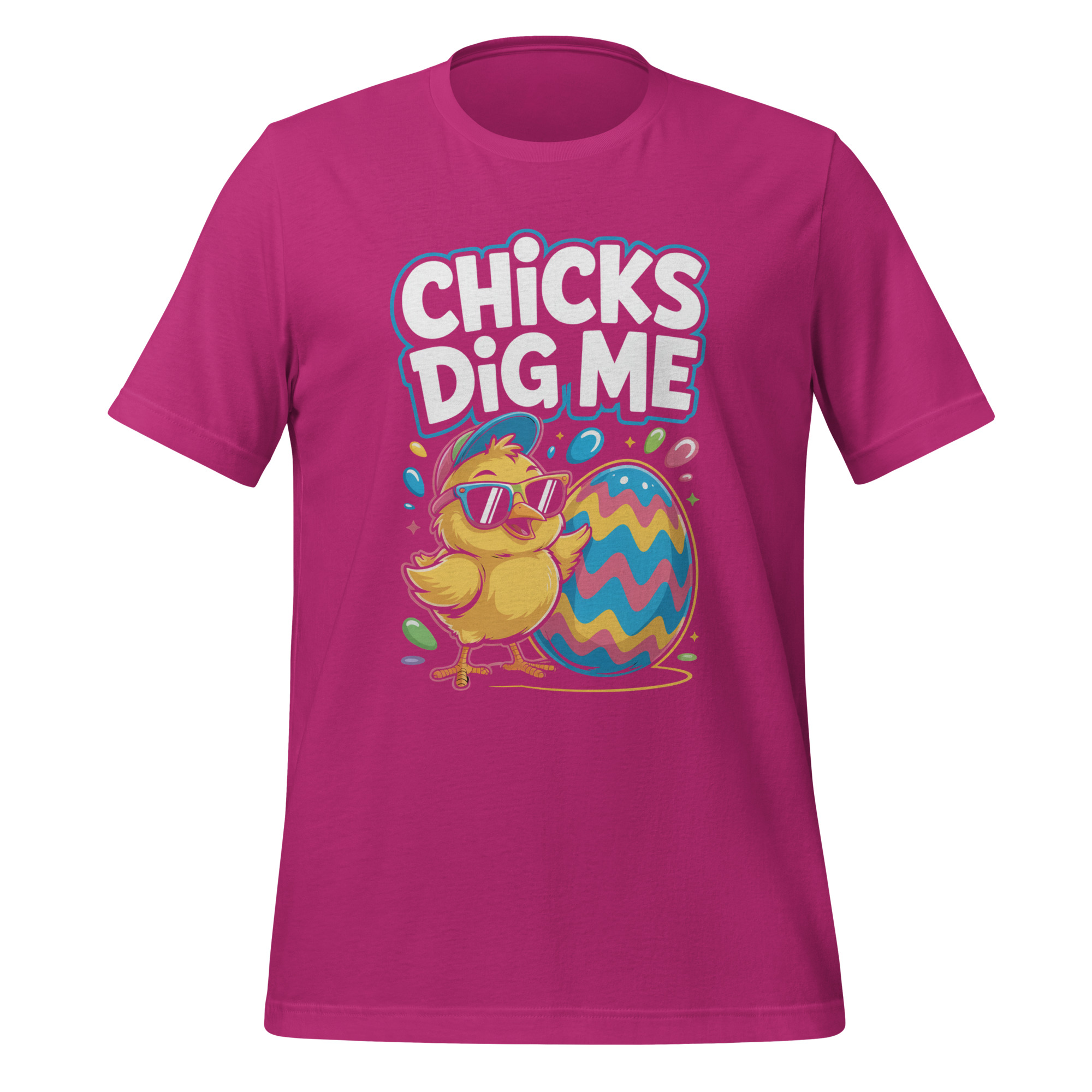 Chicks Dig Me Easter Shirt Funny Poultry Pun Holiday Apparel Unisex t-shirt - Image 4