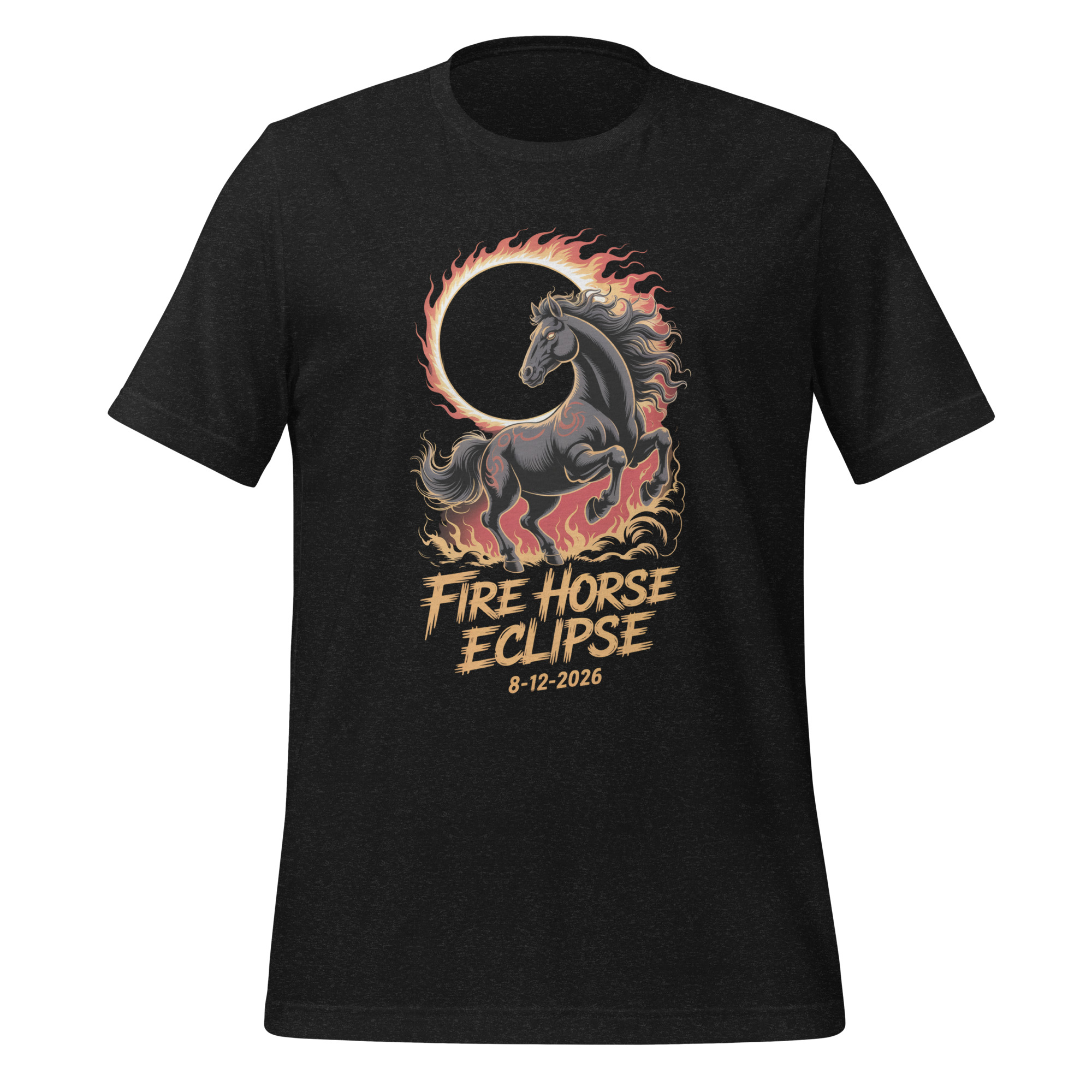 Total Solar Eclipse August 12, 2026 Fire Horse Shirt Year of the Fire Horse Destiny Apparel Unisex t-shirt
