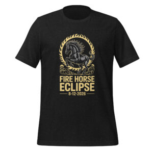 Total Solar Eclipse August 12, 2026 Fire Horse Shirt  Wu Horse Year Destiny Apparel Unisex t-shirt