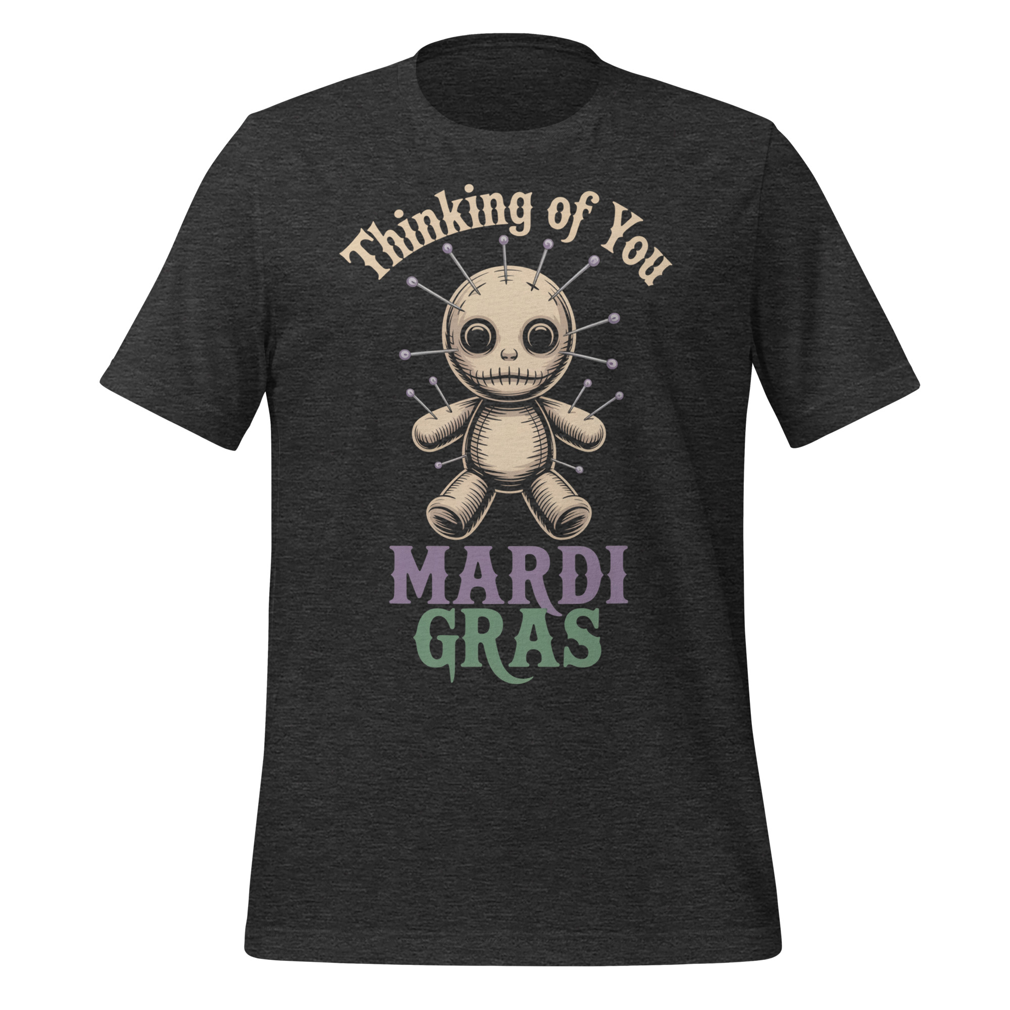 Thinking Of You Voodoo Doll New Orleans Mardi Gras T-Shirt - Image 3