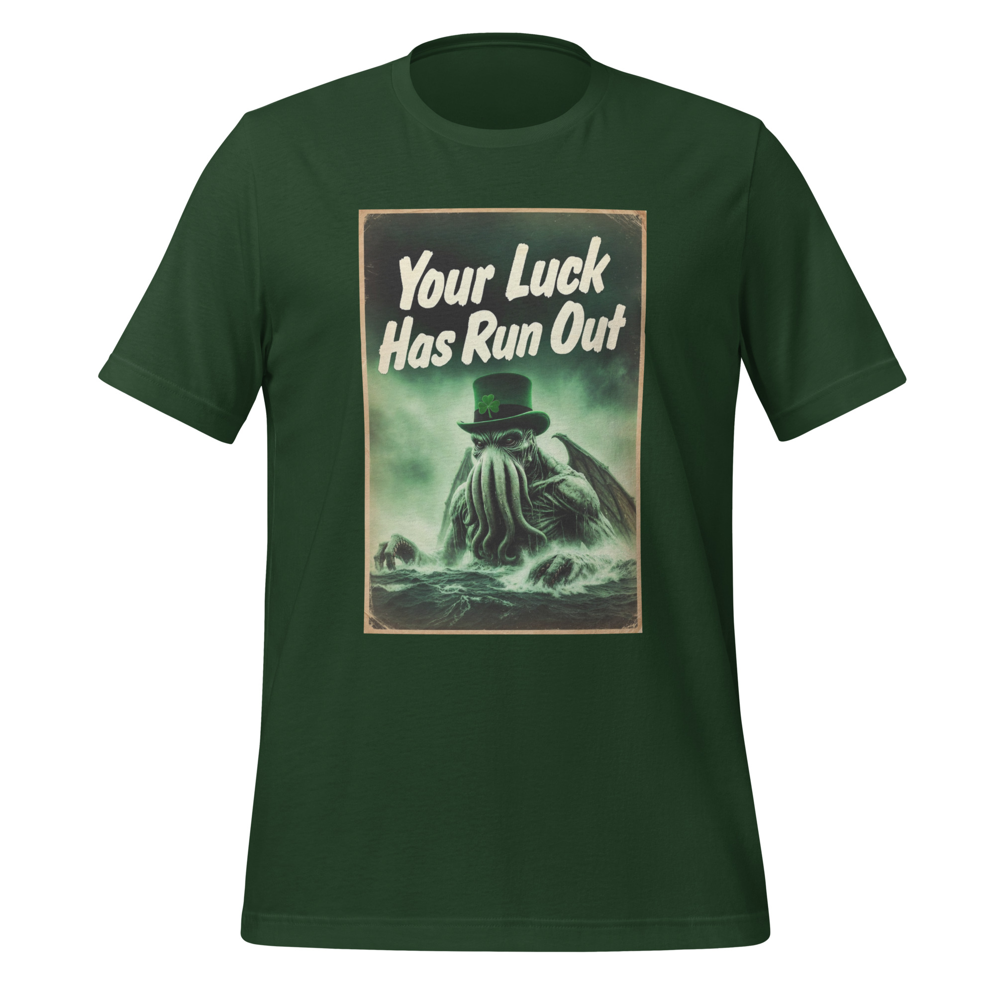 Your Luck Has Run Out Cathulu Shirt Cosmic Horror Humor Apparel Unisex t-shirt - Image 4