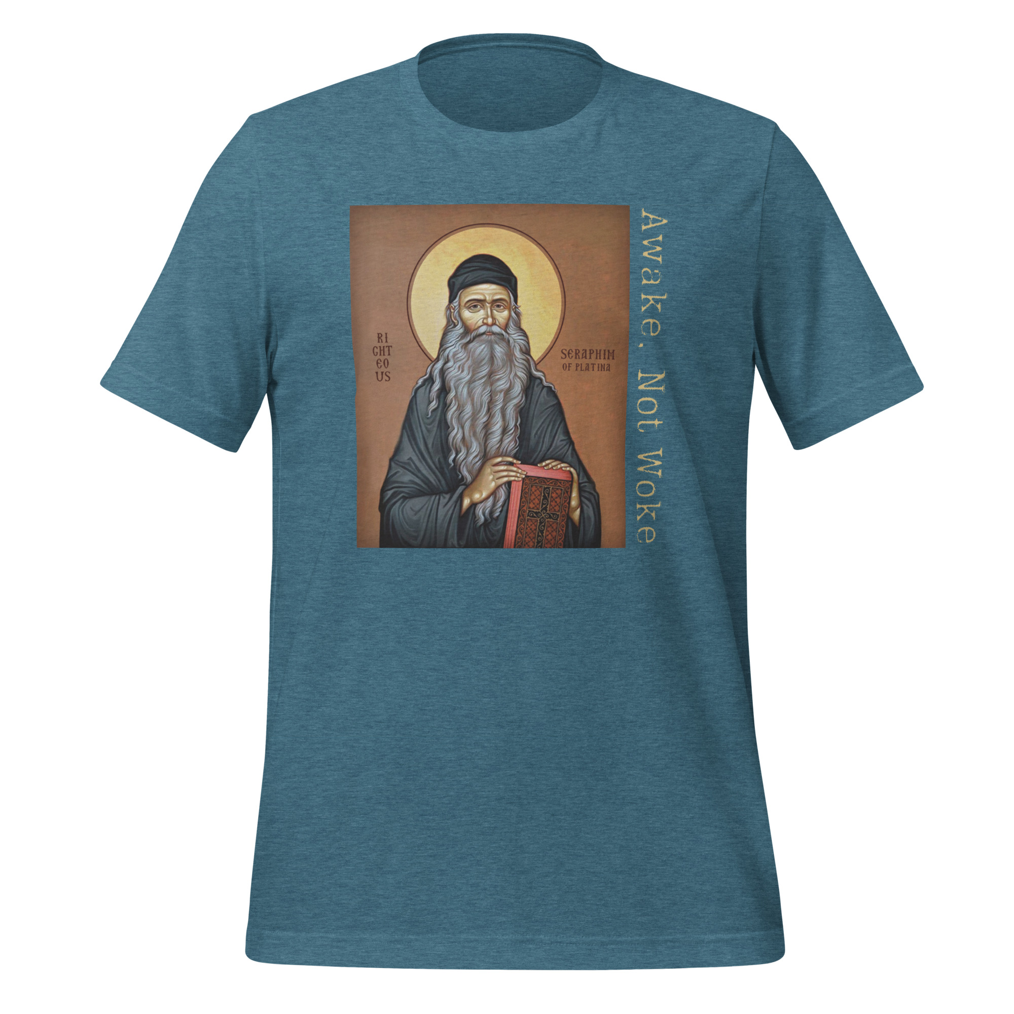 Awake Not Woke Father Seraphim Rose Eastern Orthodox T-Shirt - Image 6