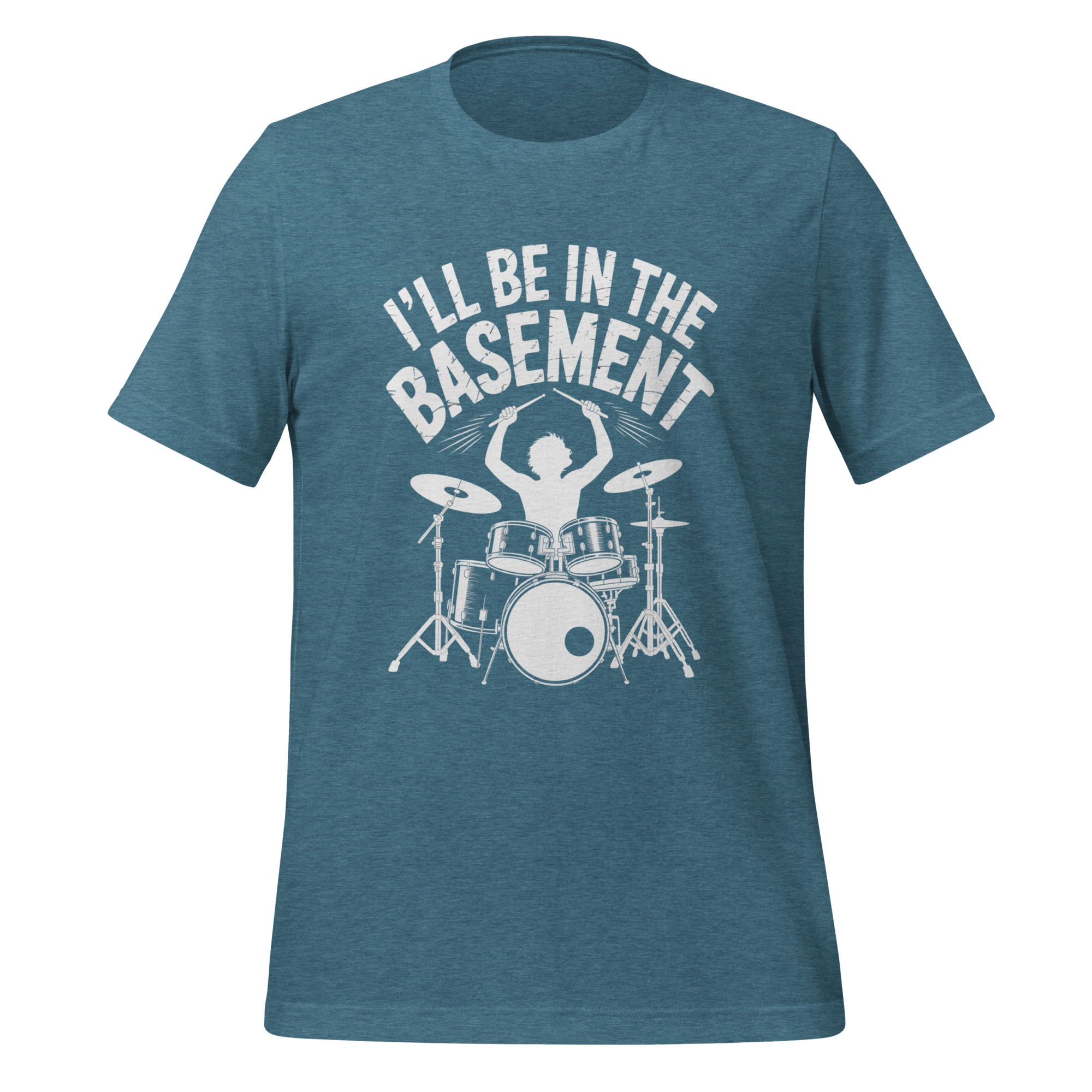 I'll Be In The Basement Drummer T-Shirt Funny Music Tee - Image 7
