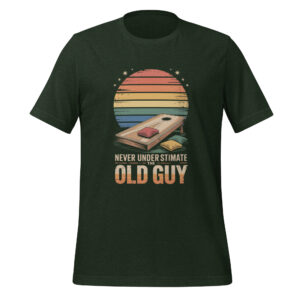 Never Underestimate The Old Guy Funny Cornhole T-Shirt