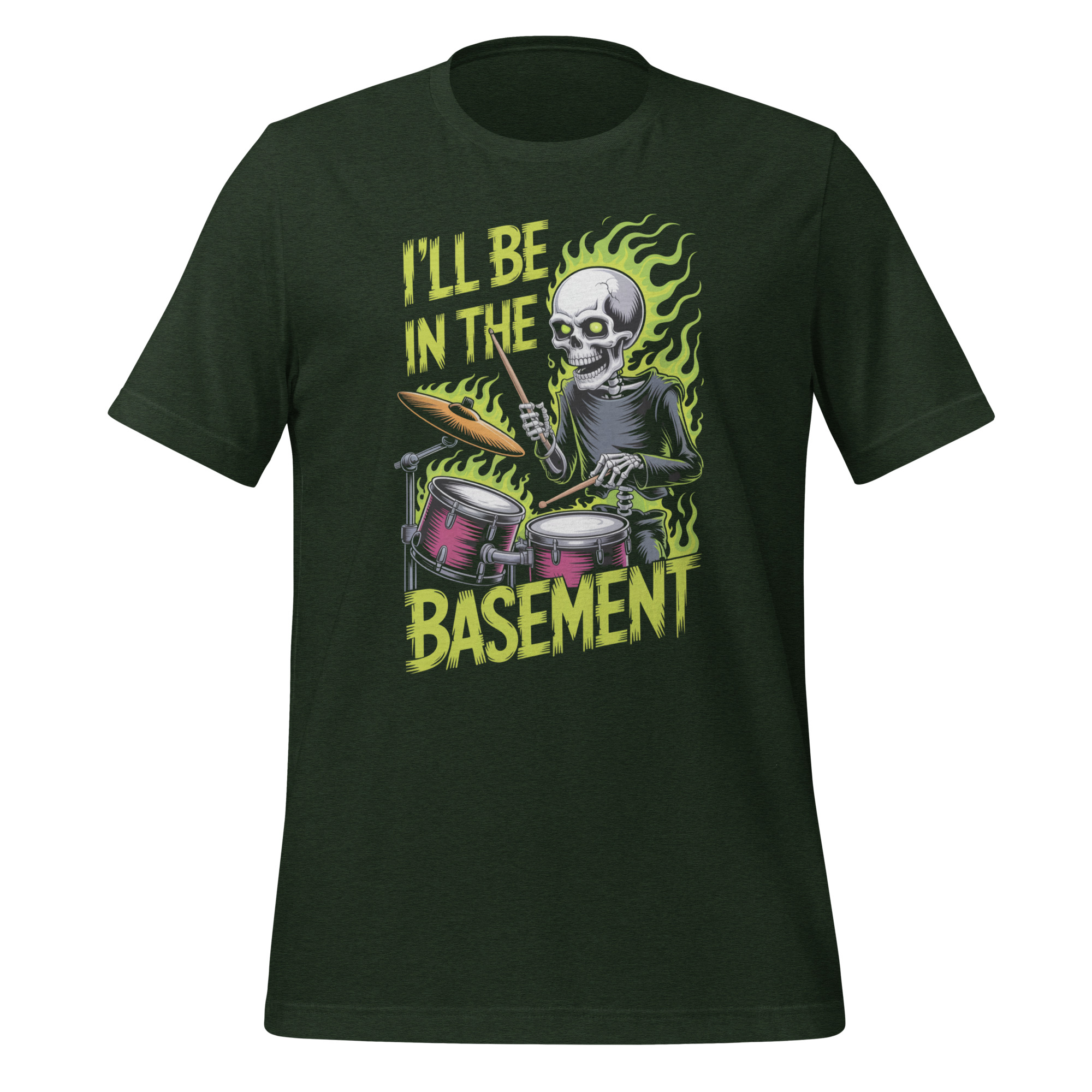 Funny Drummer T-Shirt I'll Be In The Basement Gift For Him - Image 3