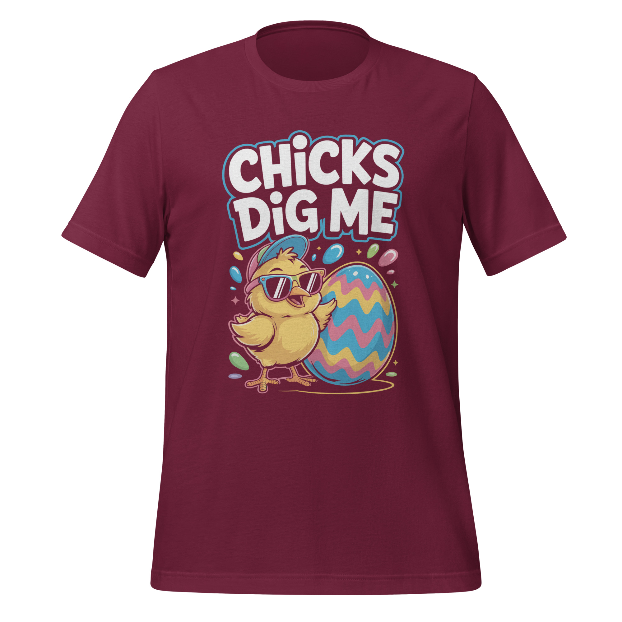 Chicks Dig Me Easter Shirt Funny Poultry Pun Holiday Apparel Unisex t-shirt - Image 3