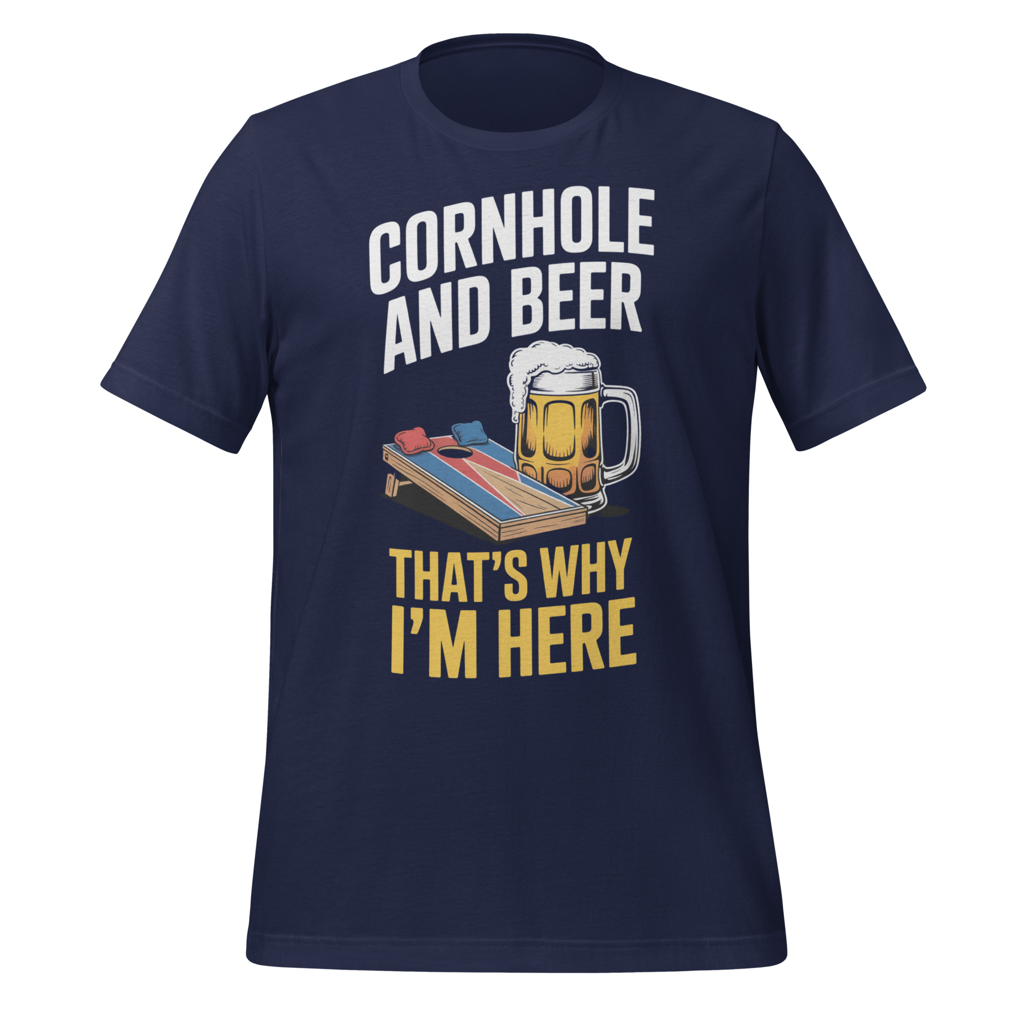 Cornhole And Beer That's Why I'm Here Funny T-Shirt - Image 5