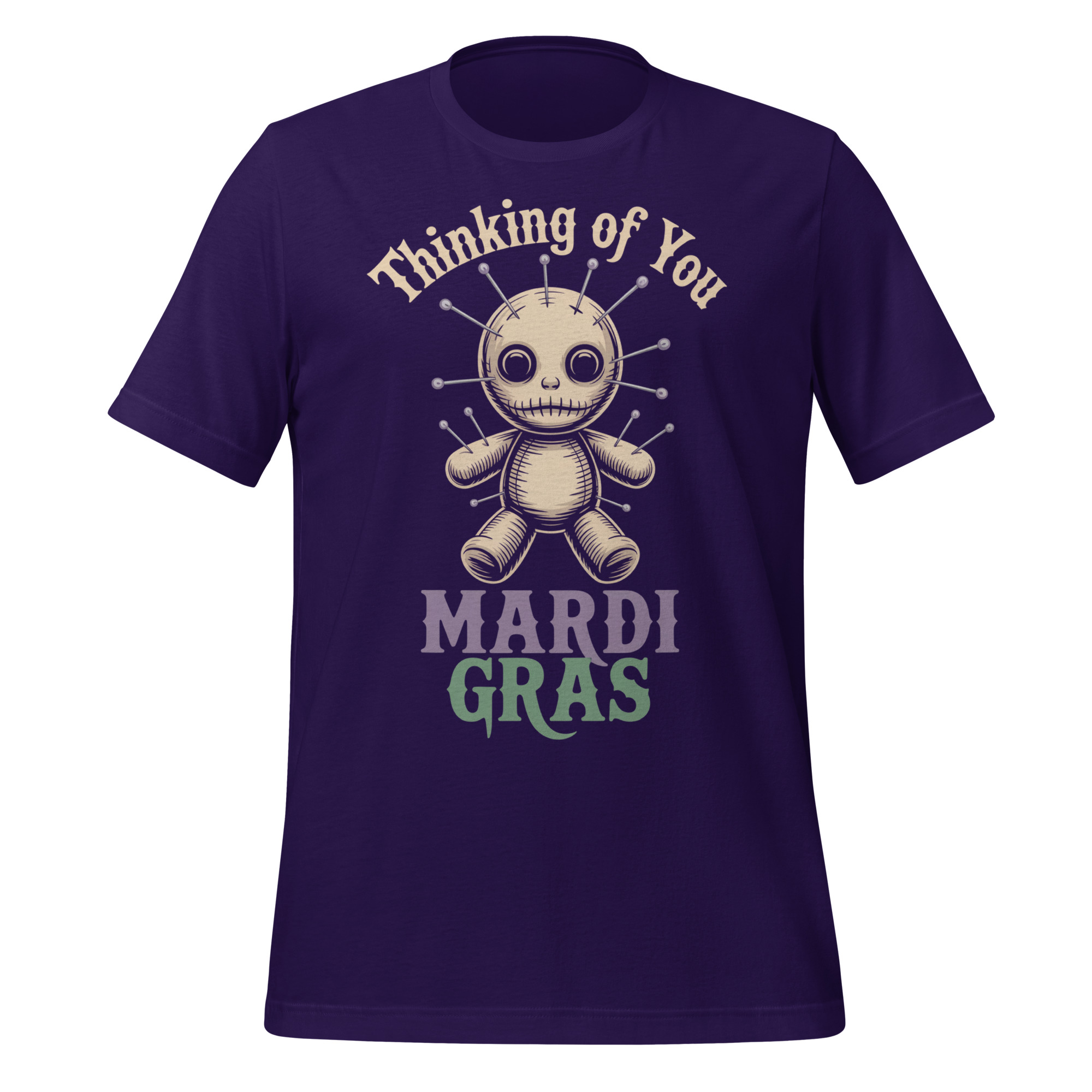 Thinking Of You Voodoo Doll New Orleans Mardi Gras T-Shirt - Image 2