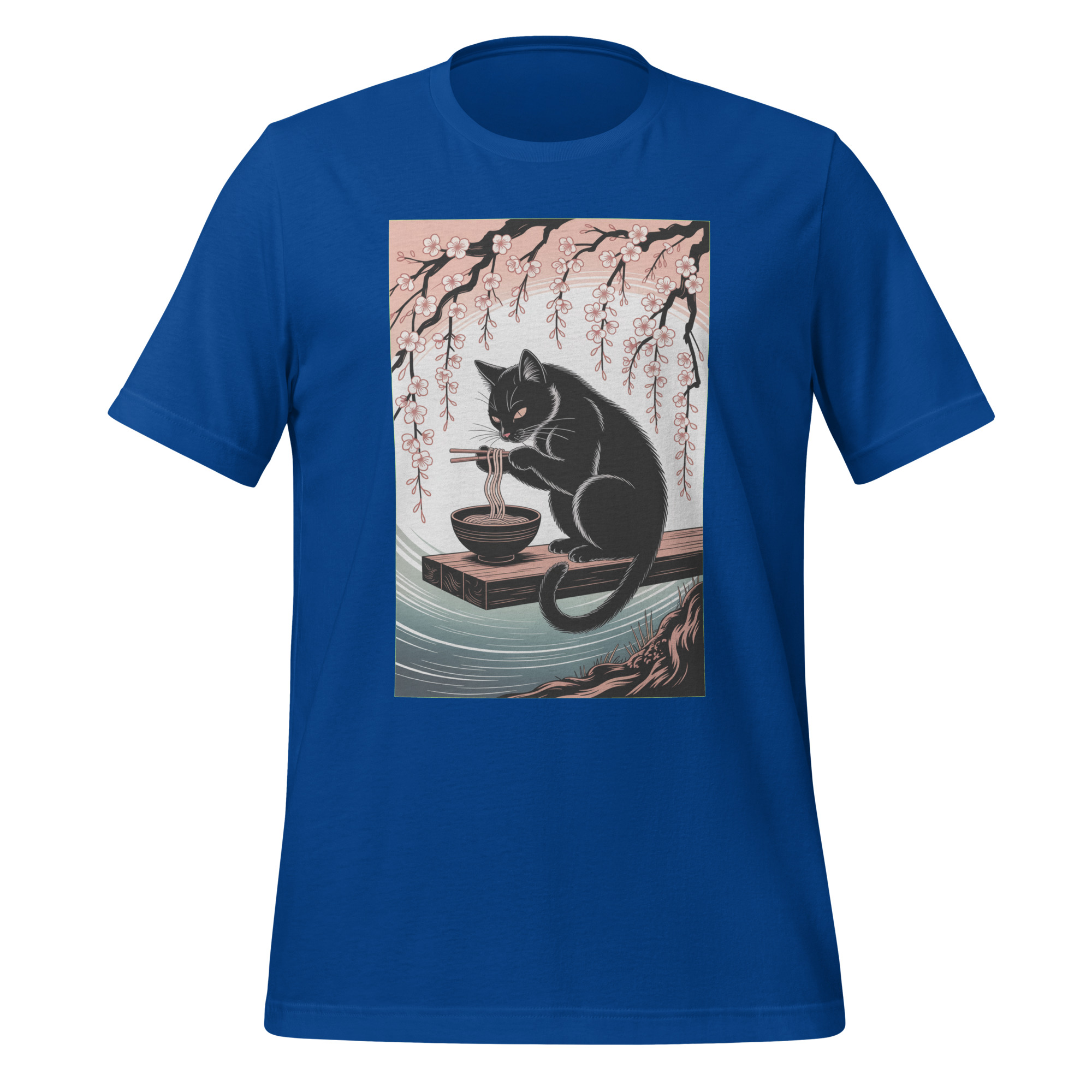 Vintage Cat Eating Ramen T-Shirt - Image 2