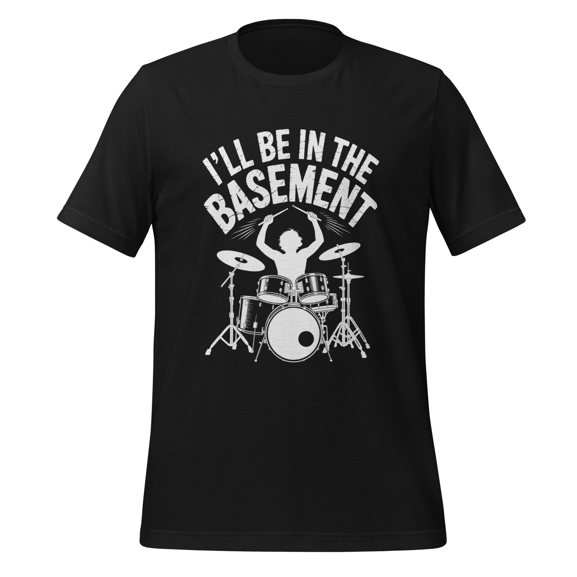 I'll Be In The Basement Drummer T-Shirt Funny Music Tee - Image 2