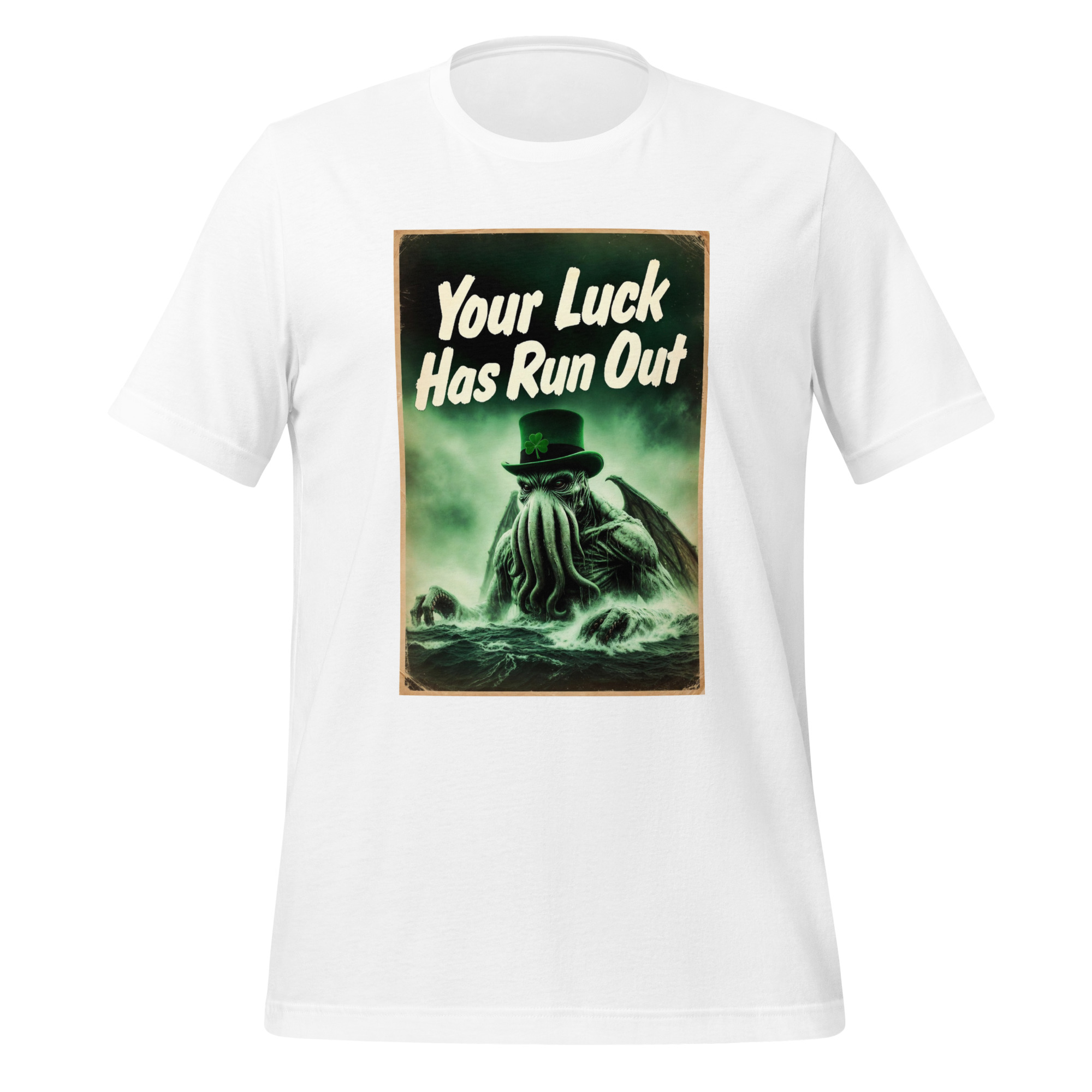 Your Luck Has Run Out Cathulu Shirt Cosmic Horror Humor Apparel Unisex t-shirt - Image 7