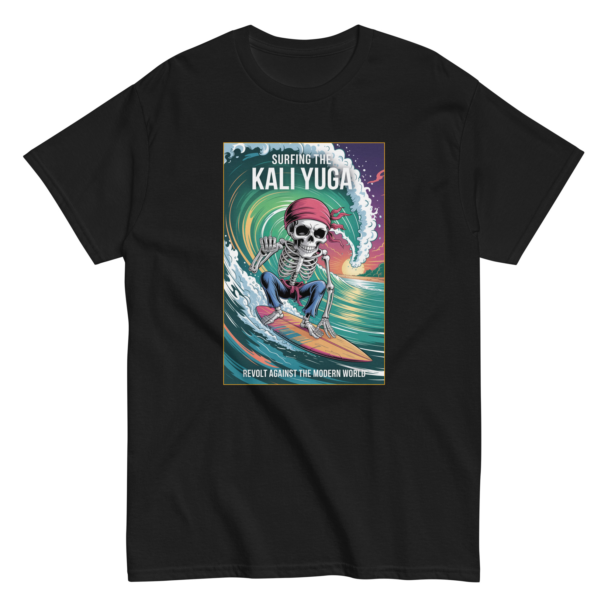 Surfing the Kali Skeleton Surf Unisex classic tee