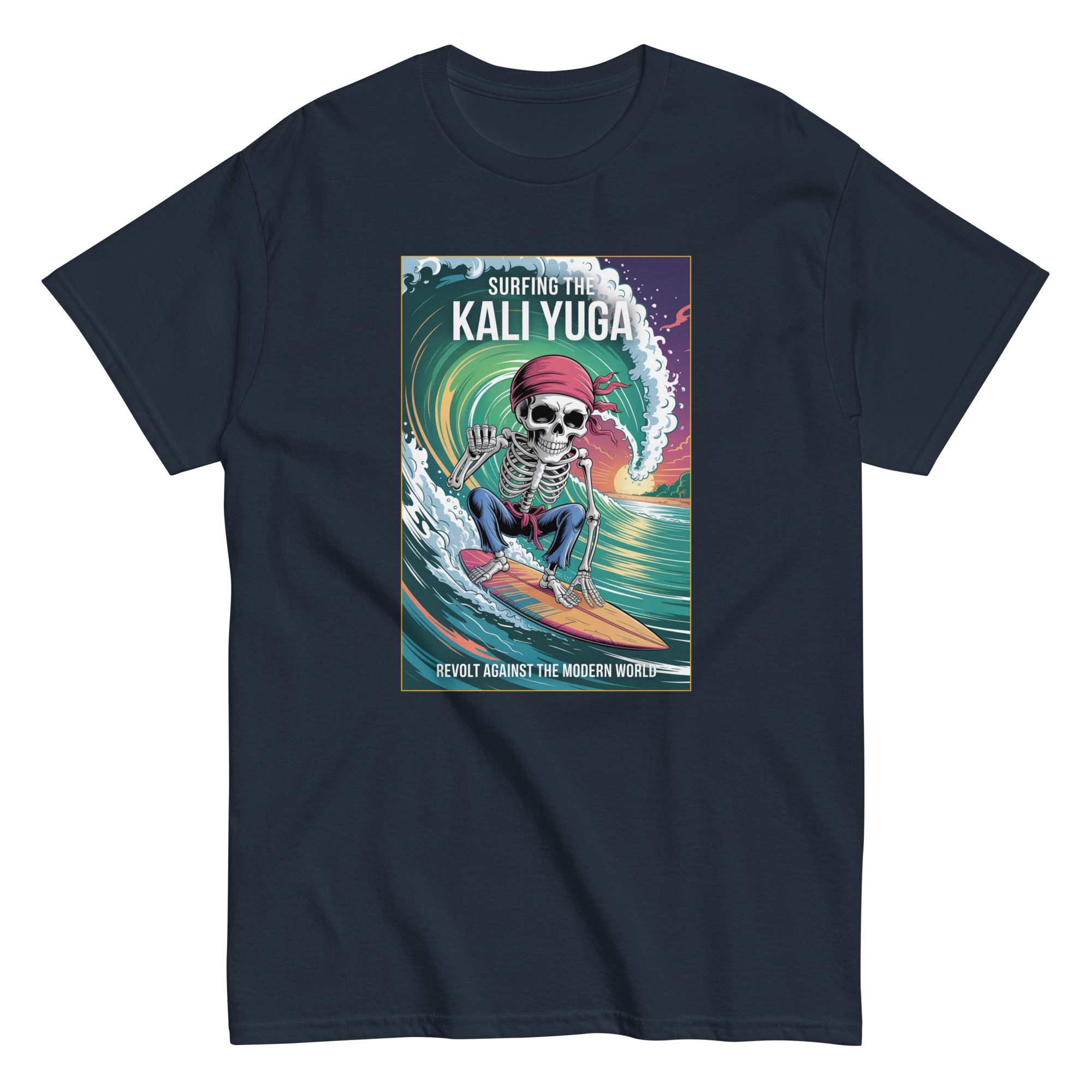 Surfing the Kali Skeleton Surf Unisex classic tee - Image 2